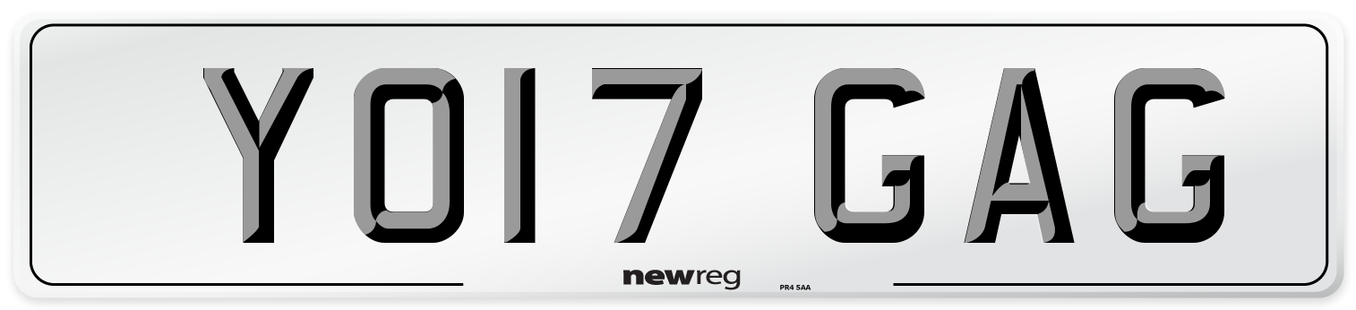 YO17 GAG Number Plate from New Reg